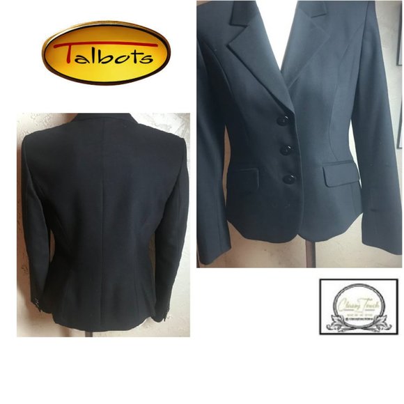 Talbots Jackets & Blazers - Talbots Black Fitted Wool  Blazer Size 4